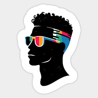 Afrocentric Multicolored Glasses Silhouette Sticker